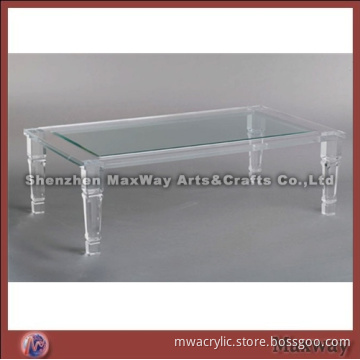 Modern transparent square acrylic/perspex dining-table with 4 legs